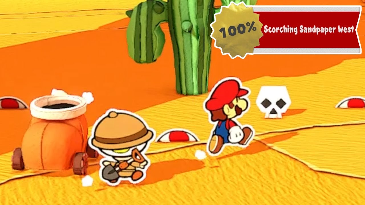 Paper Mario The Origami King - 100% Walkthrough - Scorching Sandpaper West