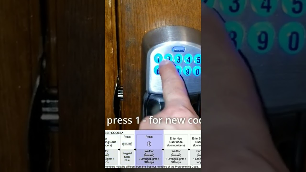 как запрограммировать код ключа Schlage #schalge #doorlock #code #shorts #key