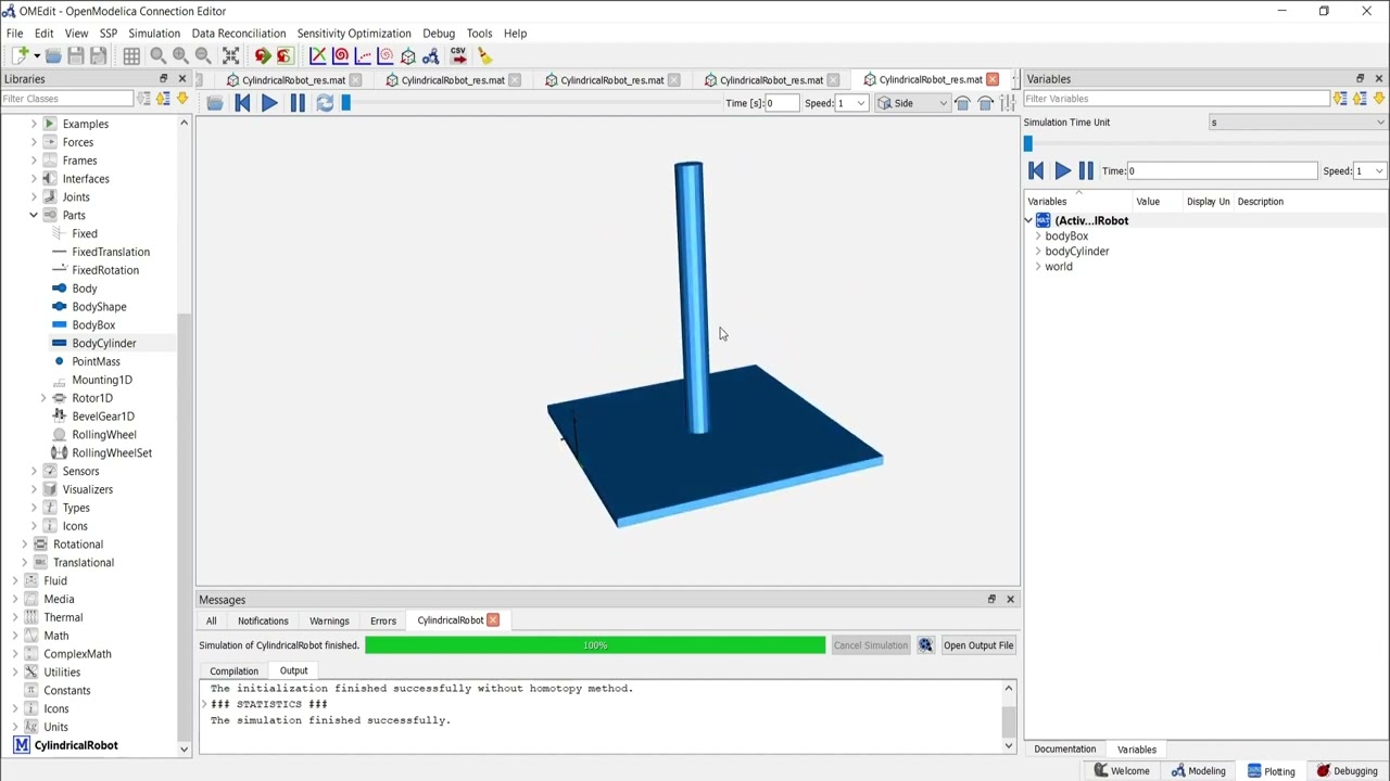 Tutorial on the Multibody Dynamics Library in OpenModelica