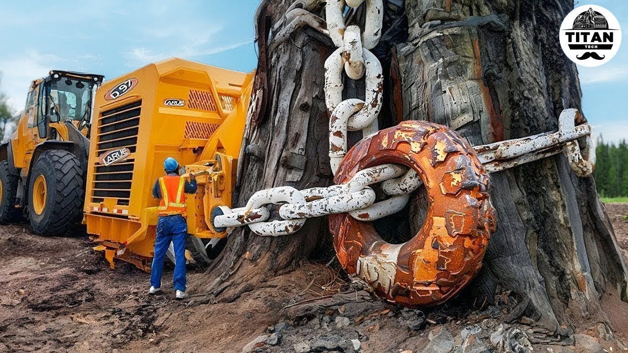 Extreme Dangerous Monster Stump Removal Excavator | Amazing Fastest Wood Chipper Machines #44