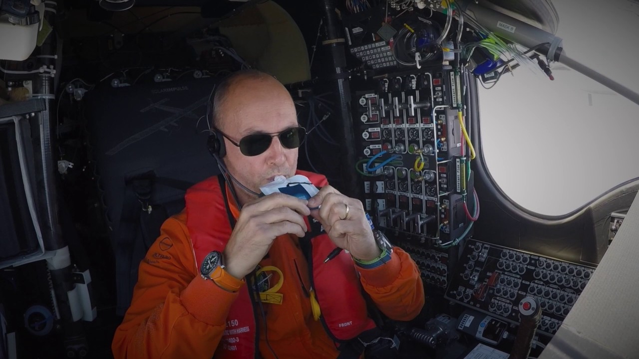 Piccard's world record solo flight across the Atlantic on a solar-powered aircraft