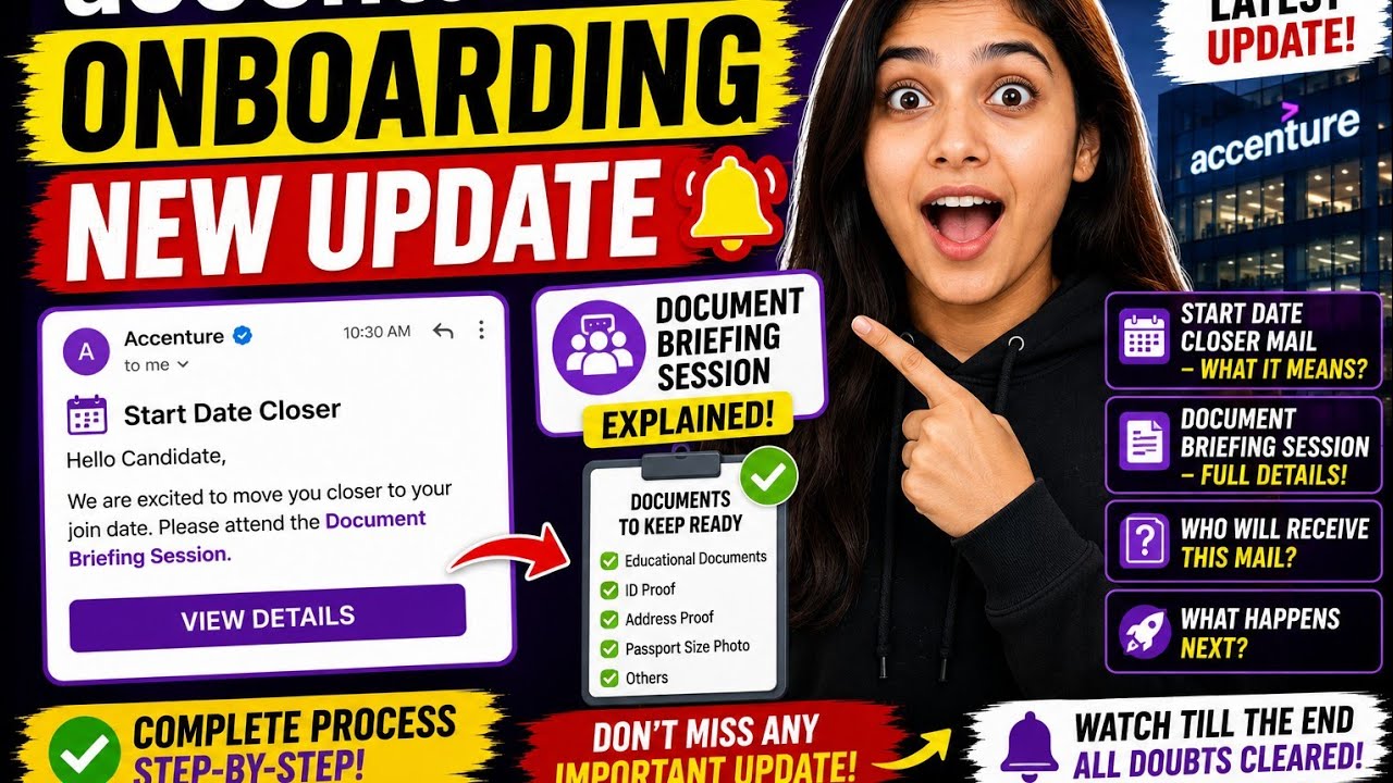 Accenture Start Date Closer Mail Received? 😳 | Document Briefing Session Explained | Onboarding 2026