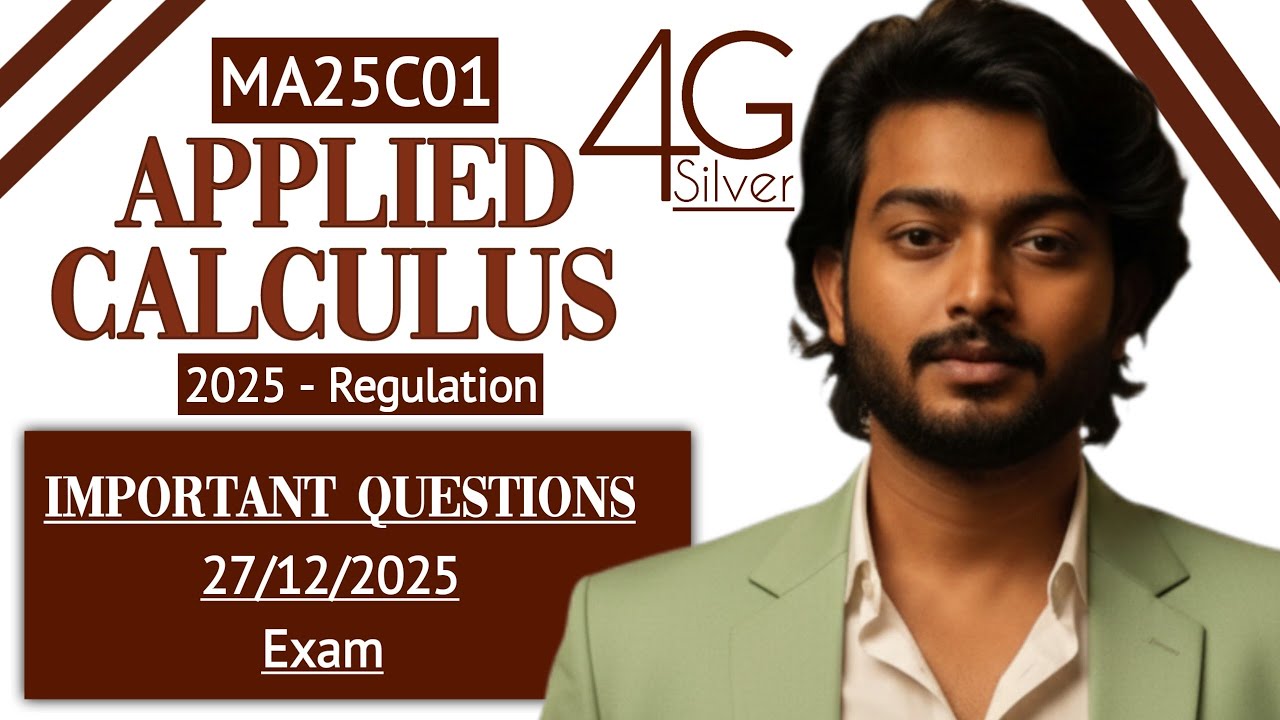 Applied Calculus Important Questions | 27/12/2025 Exam | MA25C01 Important Questions | Semester 1 