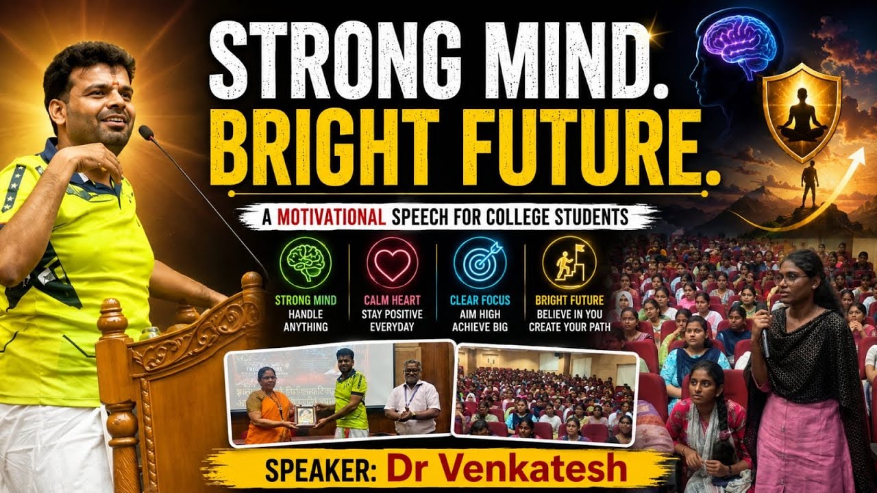 Motivation Speech for ENGINEERING FRESHERS | Emotional resilience & Mental Well-being | Dr Venkatesh