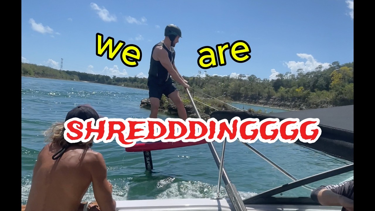 Wing Foil boat session at  Mayan Water Complex with PdC Kiteboarding and ShredLife Boyz!