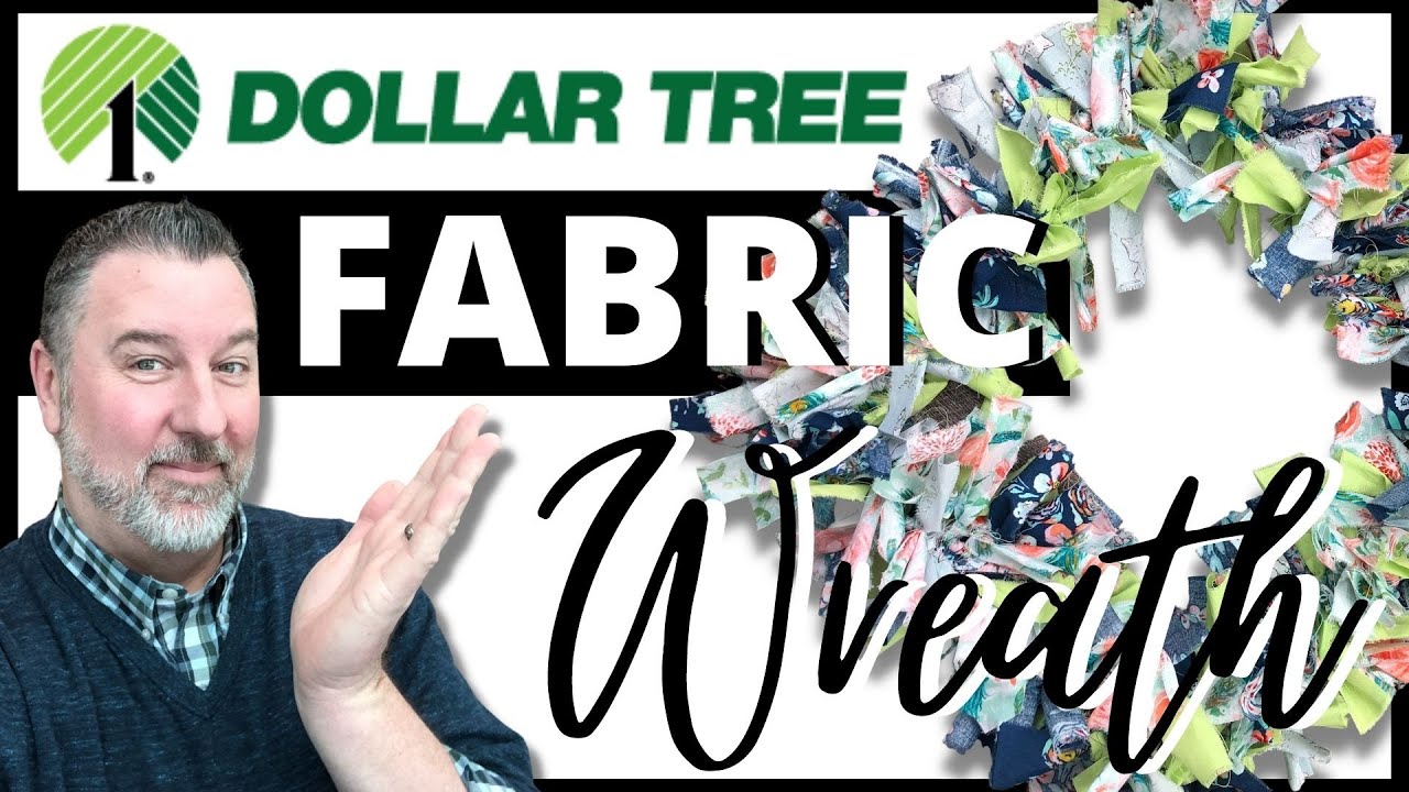 Dollar Tree Fabric Wreath - Rag Wreath - Easy and Quick Dollar Store DIY