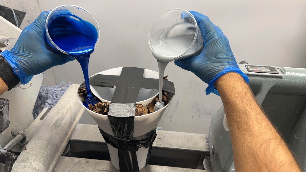 Woodturning Pine Cones into a Stunning Epoxy Resin Vase!