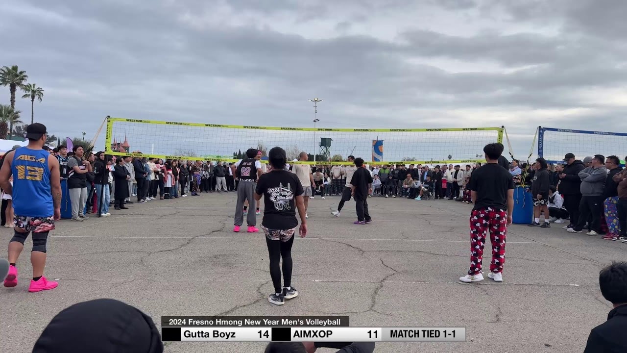 2024 Fresno Hmong New Year Men's Volleyball Tournament. AIMXOP vs Gutta Boyz
