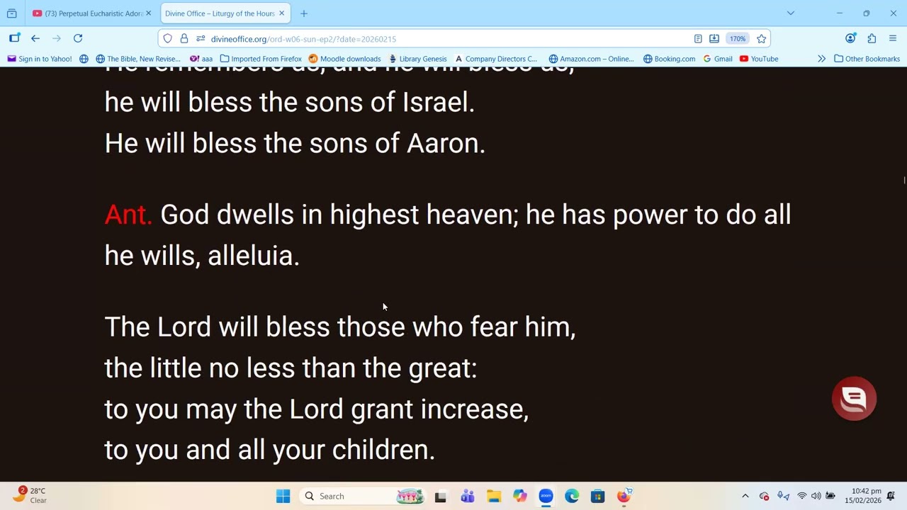 SUNDAY- 15--2-2026- VESPERS AND GLORIOUS MYSTERIES