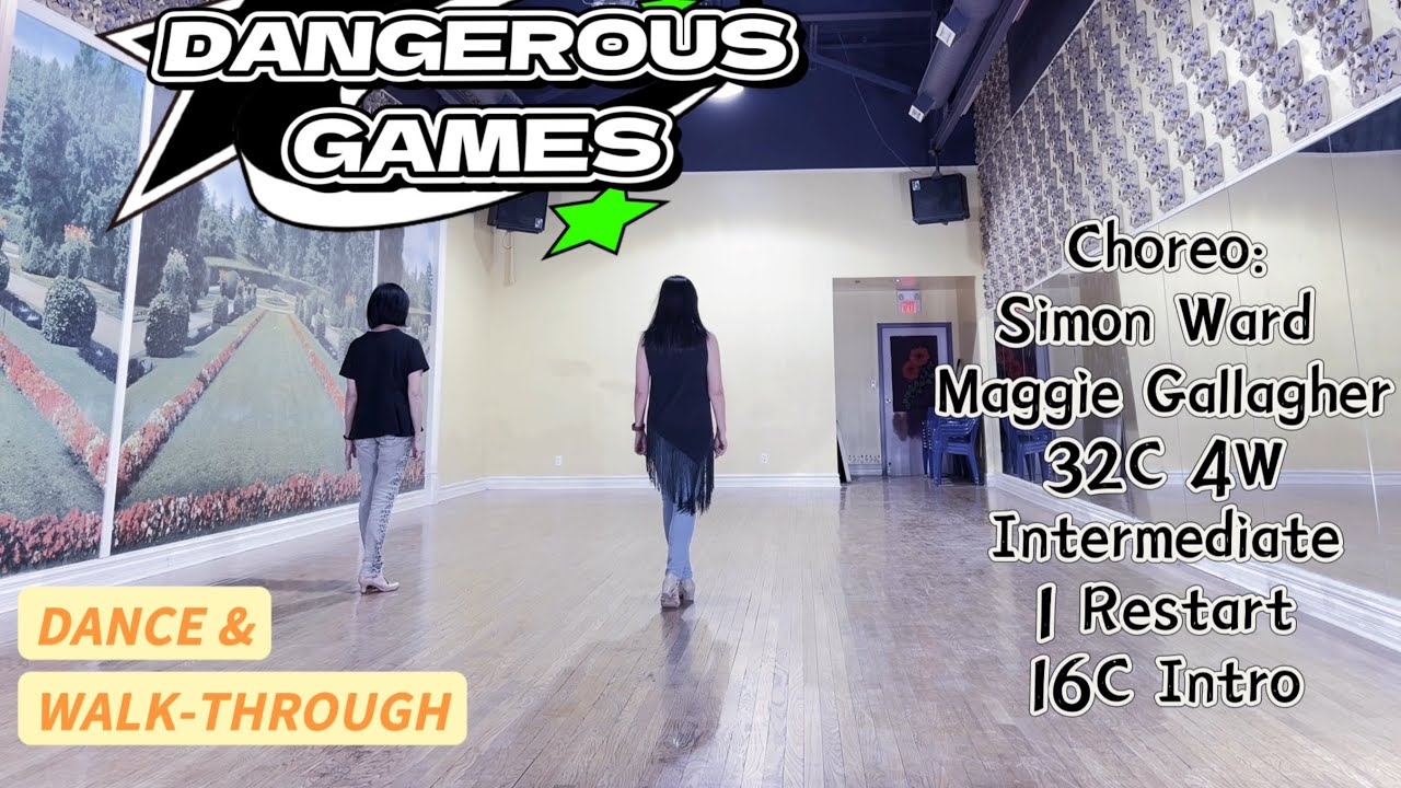 DANGEROUS GAMES Line Dance (Dance & WALK-THROUGH) | Intermediate | Simon Ward & Maggie Gallagher