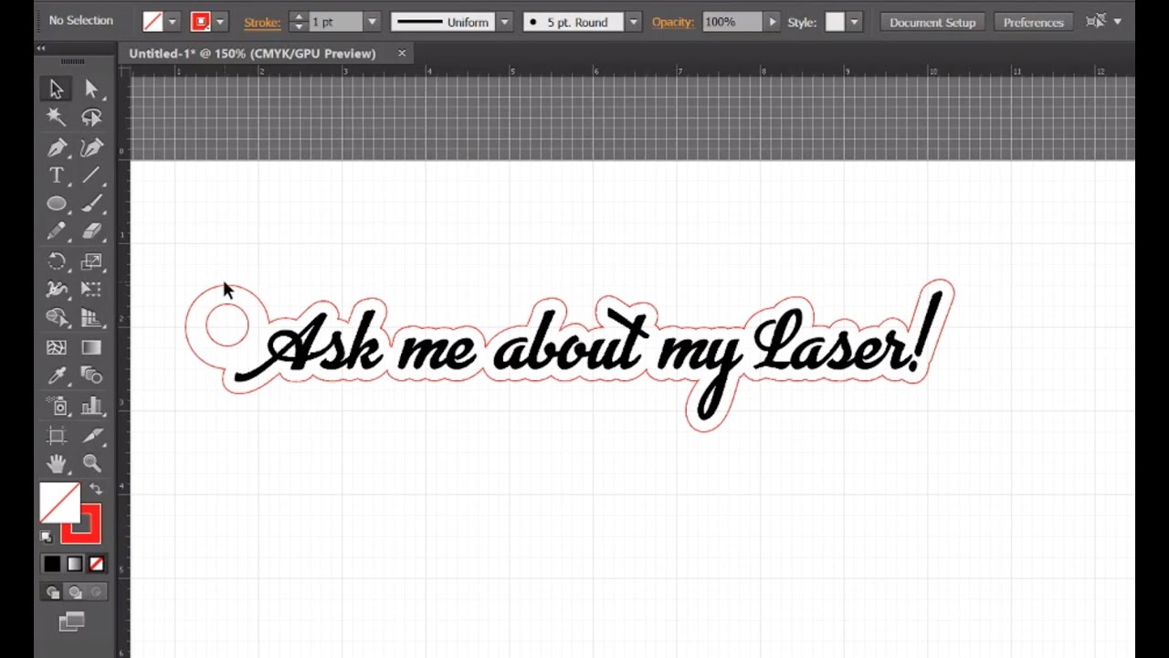 How to use text on a Glowforge: Unite and Offset Path in Illustrator