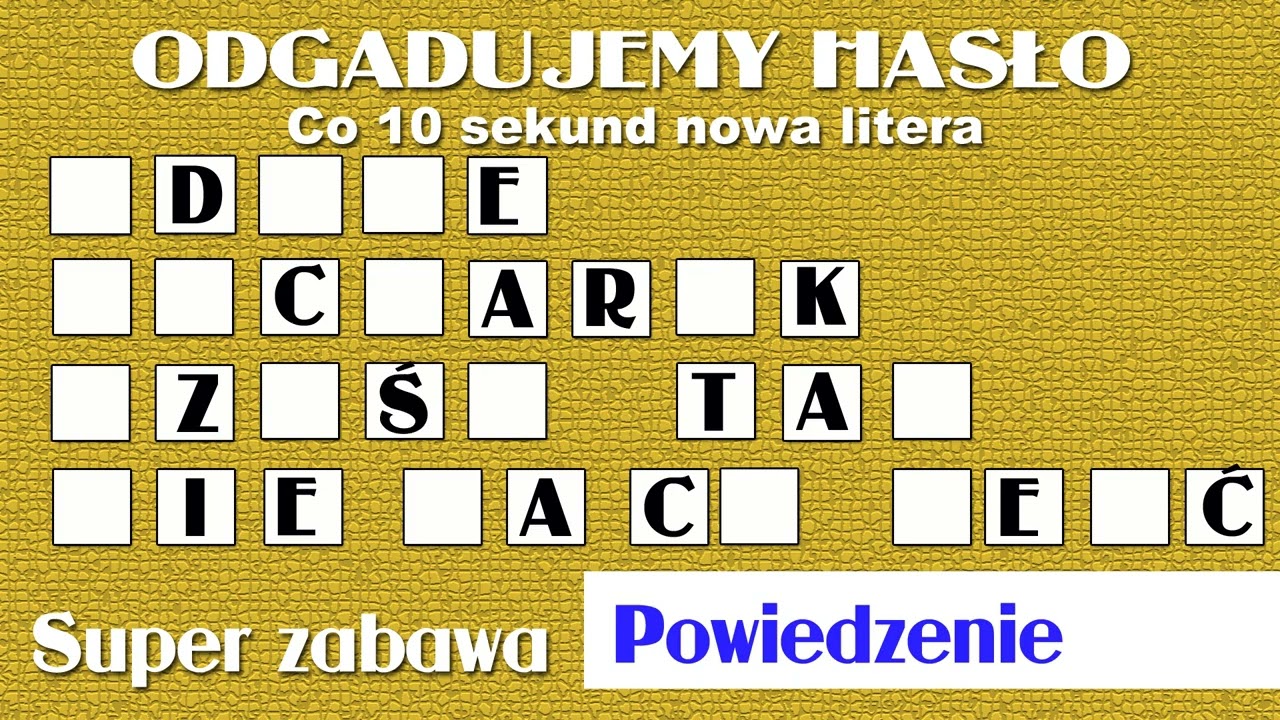 Super zabawa, super gra. Zgadujemy hasła. Grasz sam albo z towarzystwem