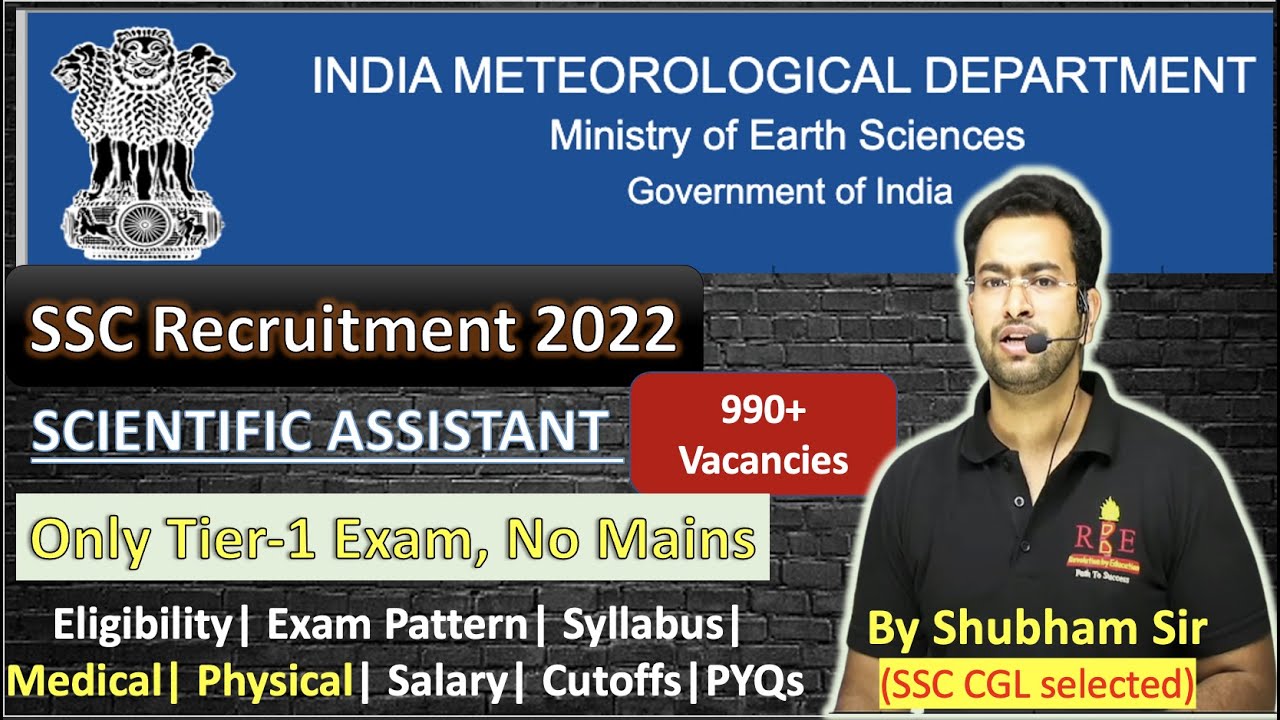 SSC Recruitment 2022| Scientific assistant in IMD