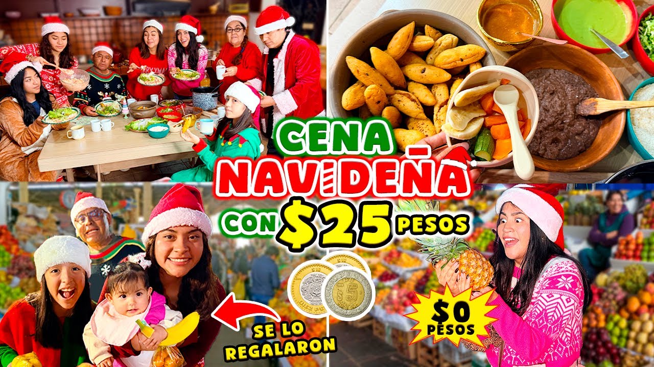 CENA NAVIDEÑA con 25 PESOS para 10 PERSONAS 🤯 ¡Logramos hasta el PONCHE! 🥖☕️