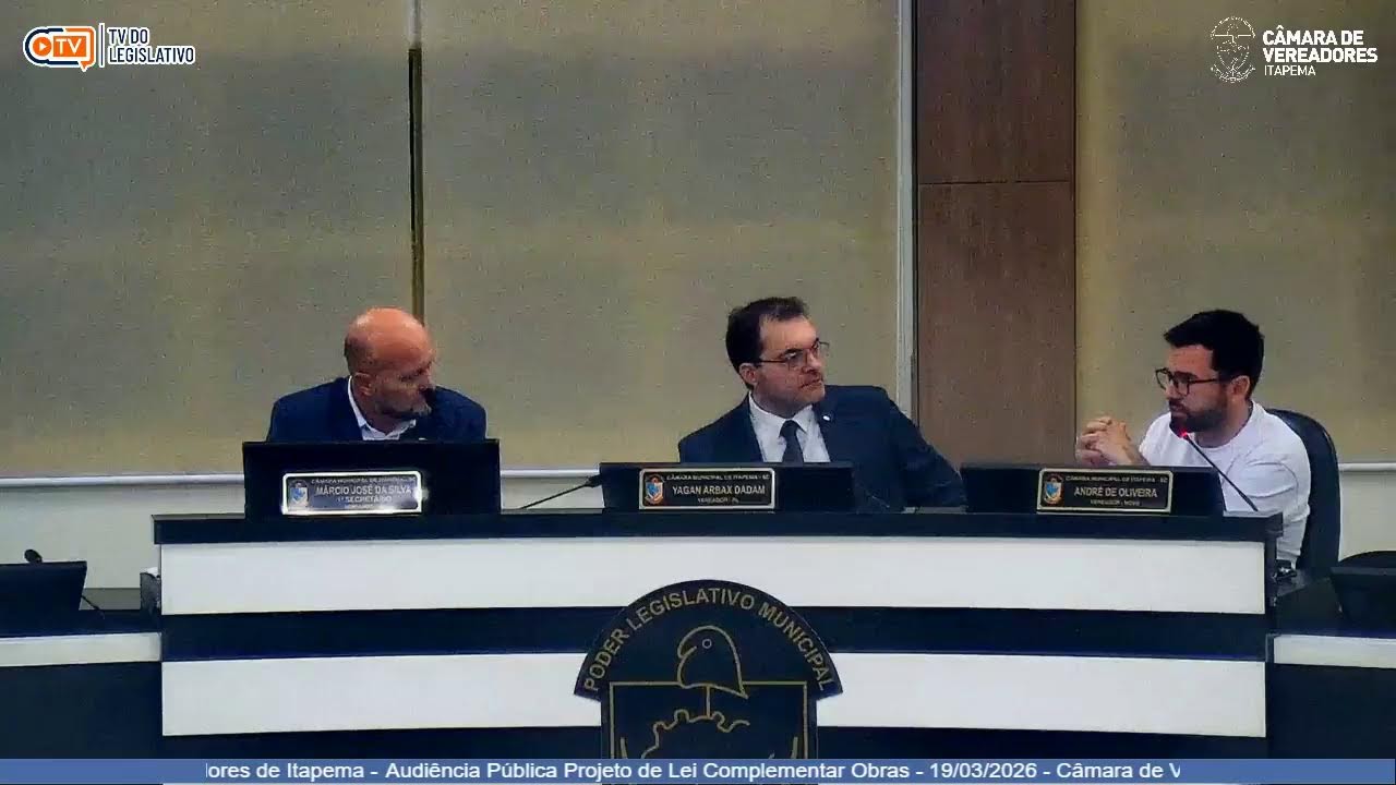 Audiência Pública Projeto de Lei Complementar Obras - 19/03/2026 - Câmara de Vereadores de Itapema