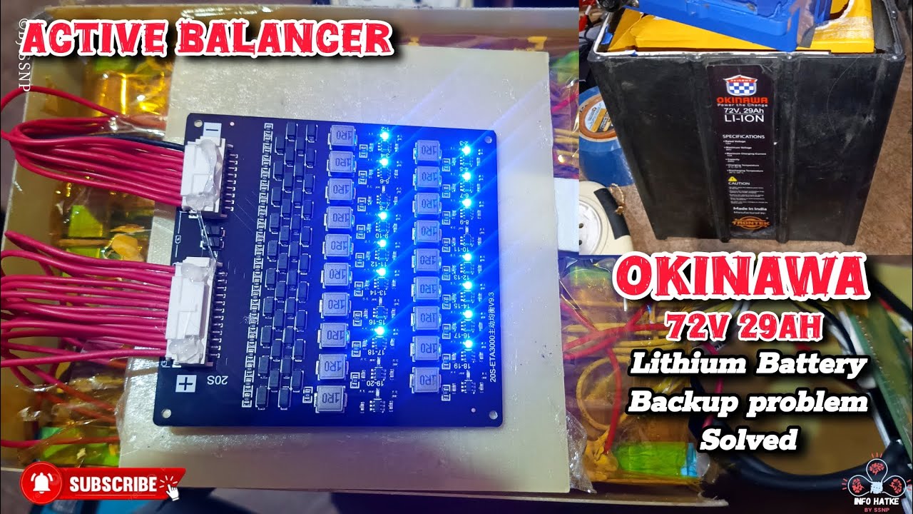 Okinawa praise pro 72v 29ah Lithium Battery Backup issue No Backup Series dead,Cell Balancing Repair