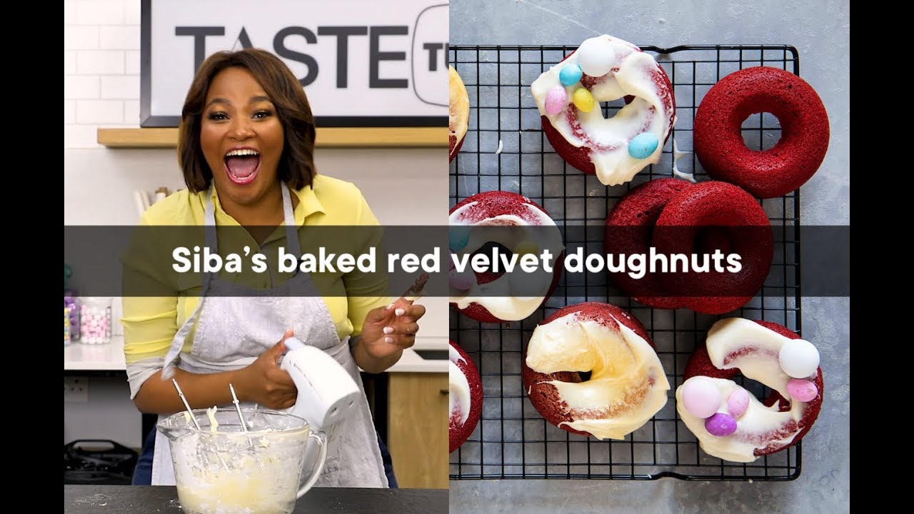 Siba Mtongana's baked red velvet doughnuts | Woolworths TASTE Magazine
