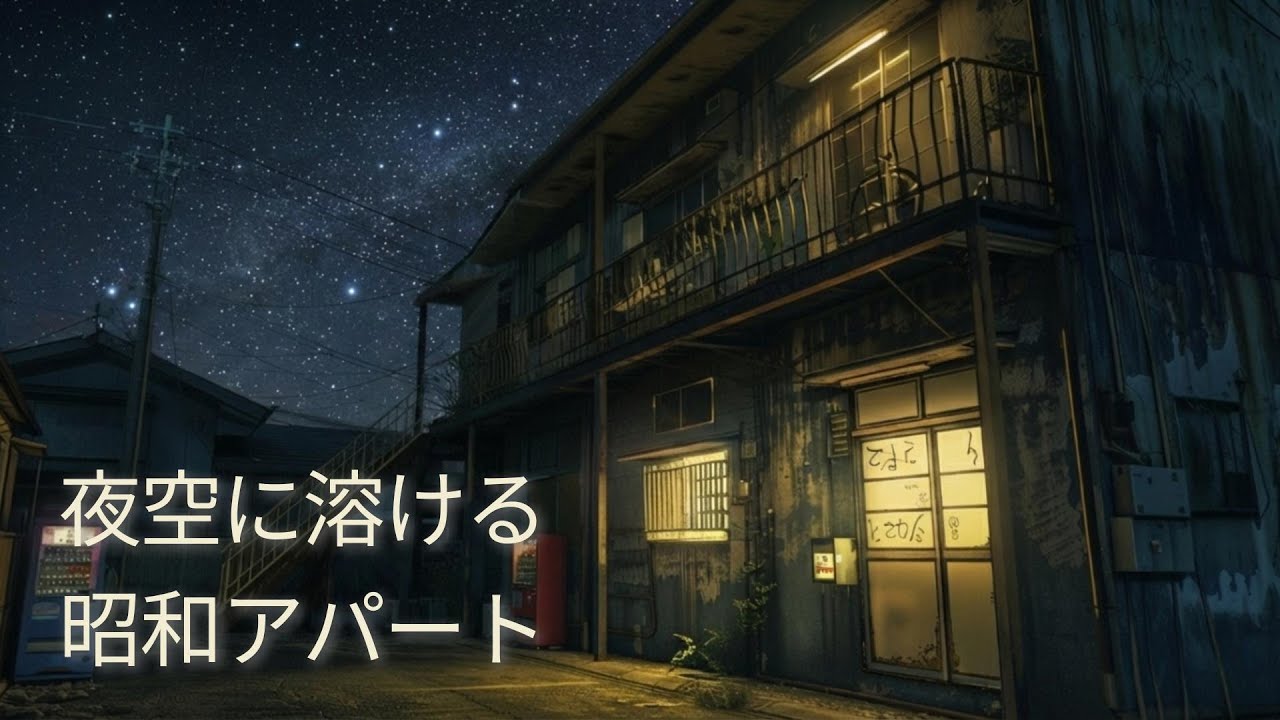 夜空に溶ける昭和アパート｜深夜の静寂Lo-fi BGM