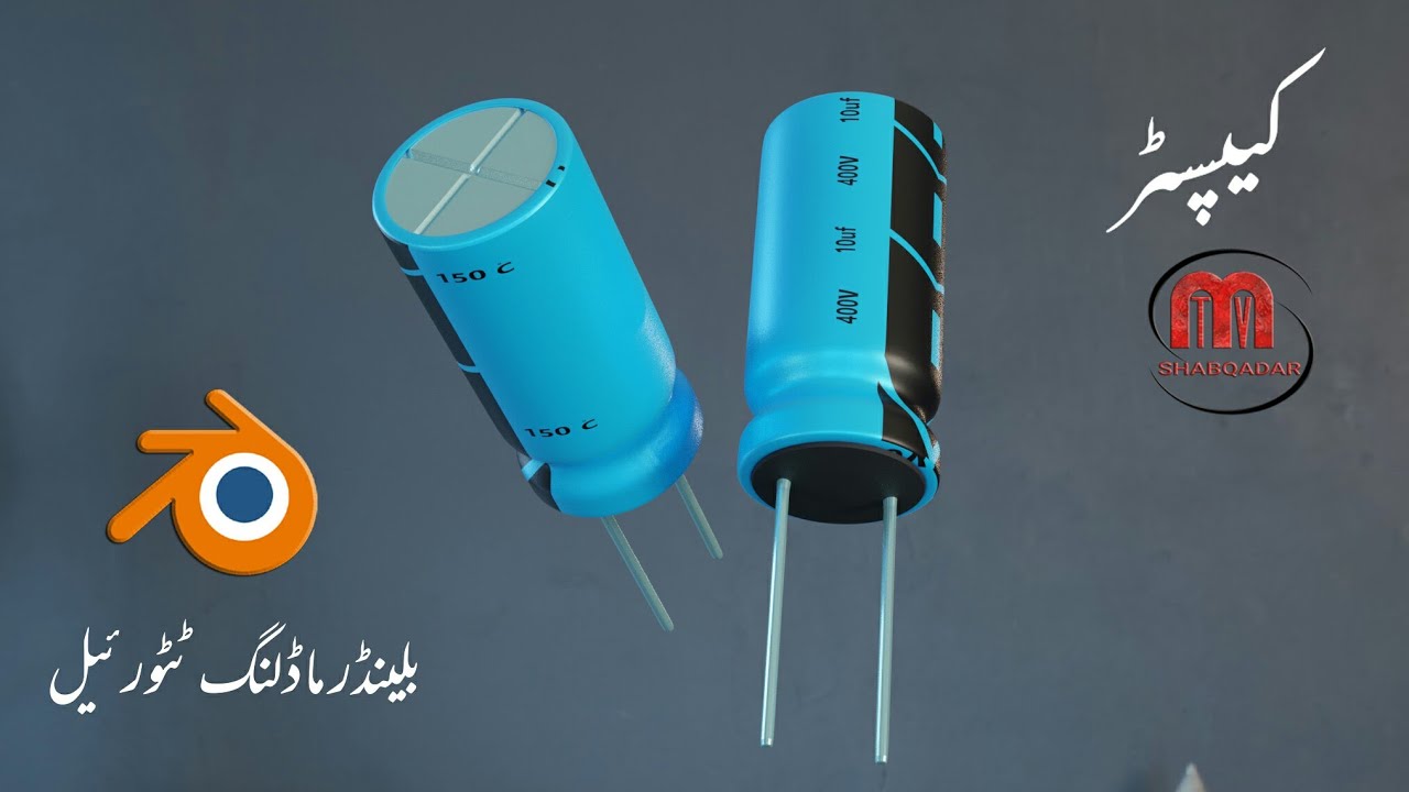 blender 3d modeling capacitor | how to make 3d capacitor in blender | for beginners |durrani 3d art