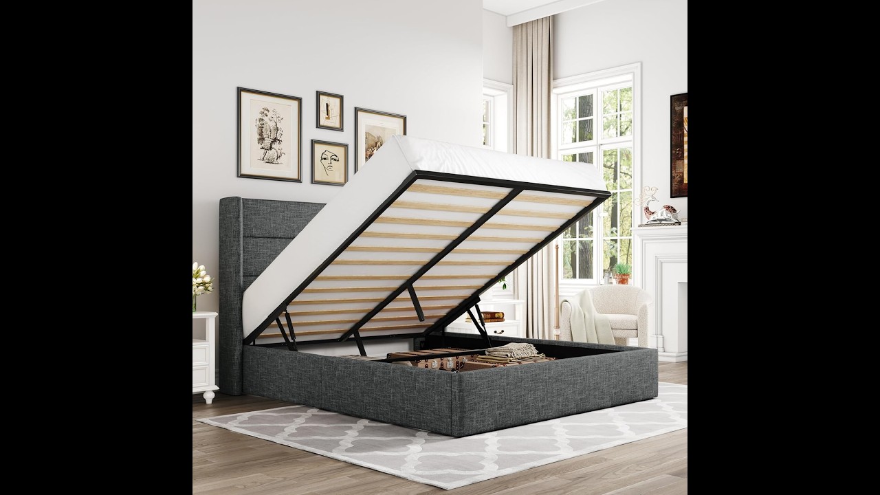 Review: Allewie Queen Size Storage Bed – Lift Up Design & Hydraulic Support