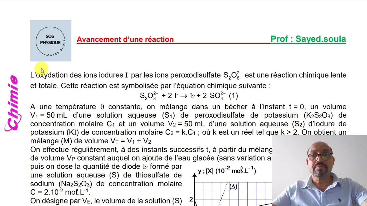avancement d'une réaction (correction exercice)