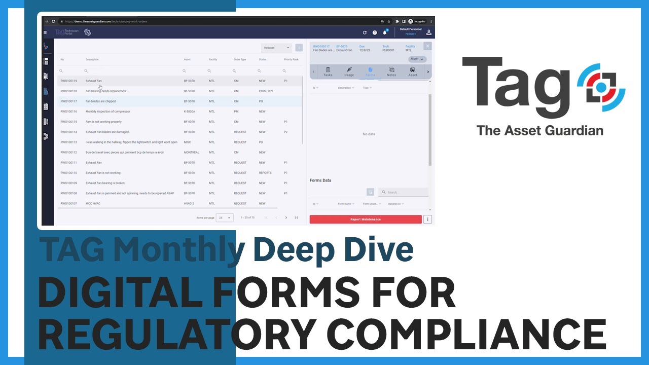 TAG Deep Dive: Digital Forms for Regulatory Compliance