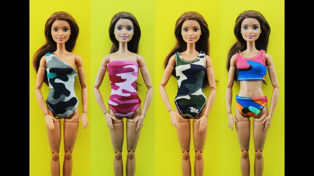 DIY Barbie Clothes Outfits Dress - Barbie Hacks - Swimsuit
