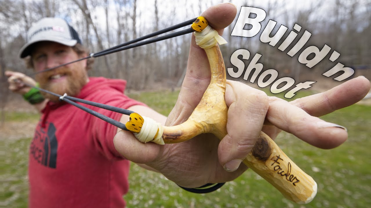 Slingshot Build & Shoot - Day 8 of 30 Day Survival Challenge Maine Lockdown