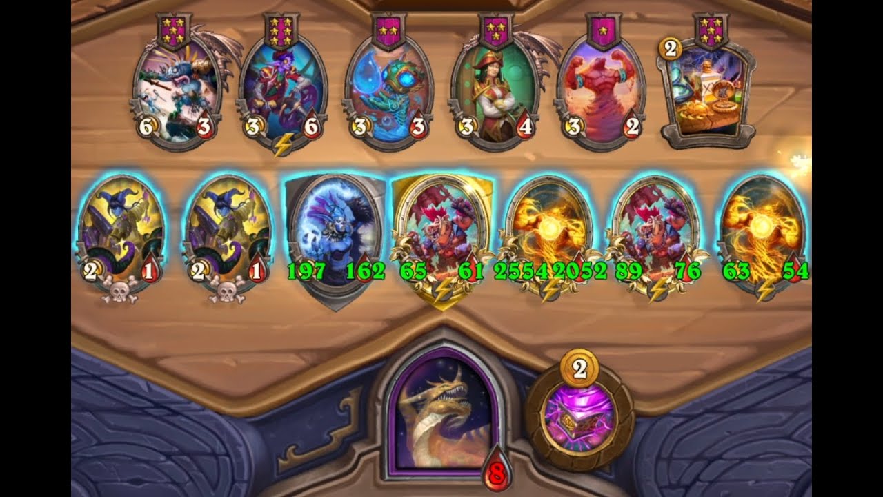 Hearthstone Schlachtfeld - Goldener Lauffeuerelementar mit 2364 Schaden