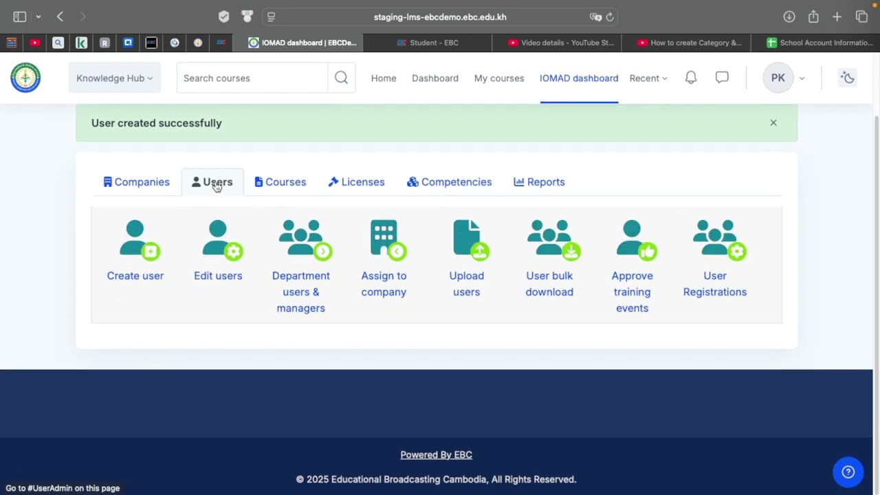 How to create a user Role Teacher in EBC Platform