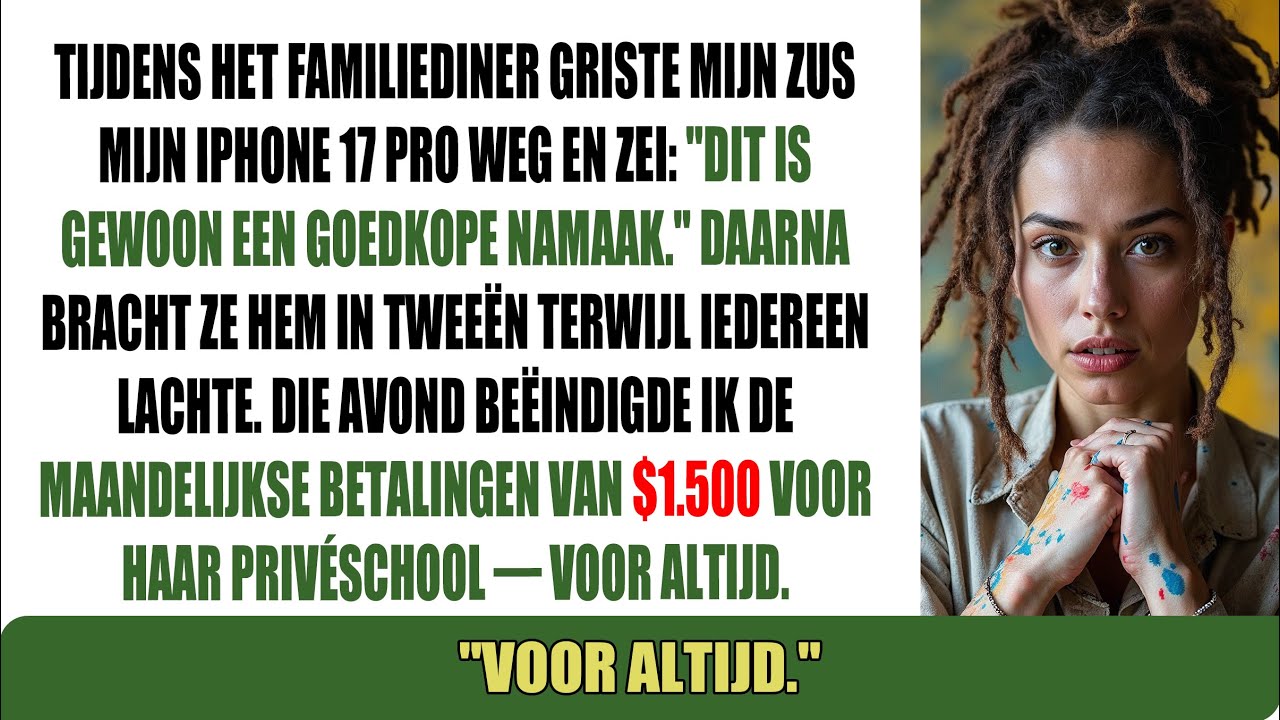 Bij familiediner greep mijn zus mijn iPhone 17 Pro: 'Maar een goedkope namaak' Dus ik..