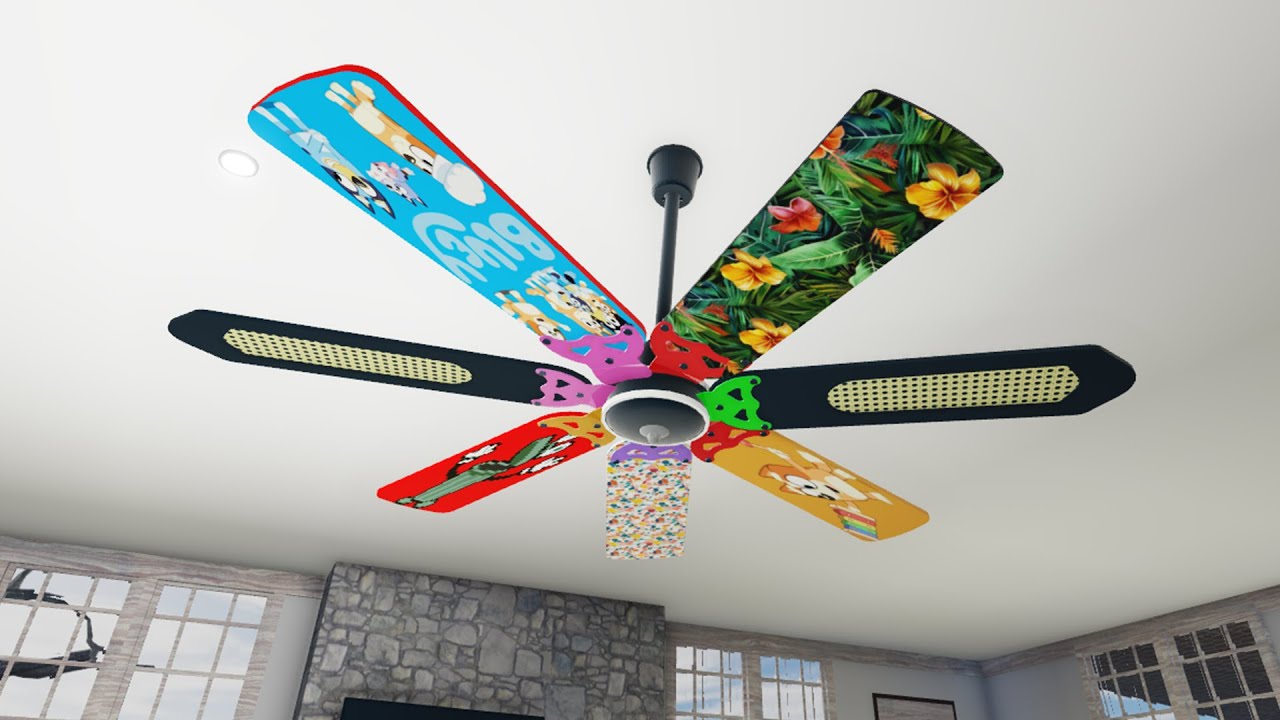 DIY hanging fan modern vs Vintage design rare six blades!