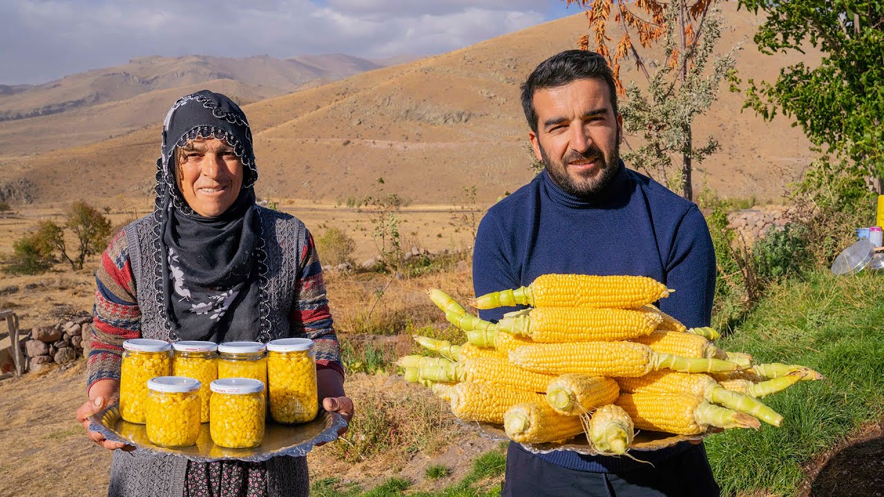 Taş Evde Mısır Konservesi- Dağda Koliva Yapımı