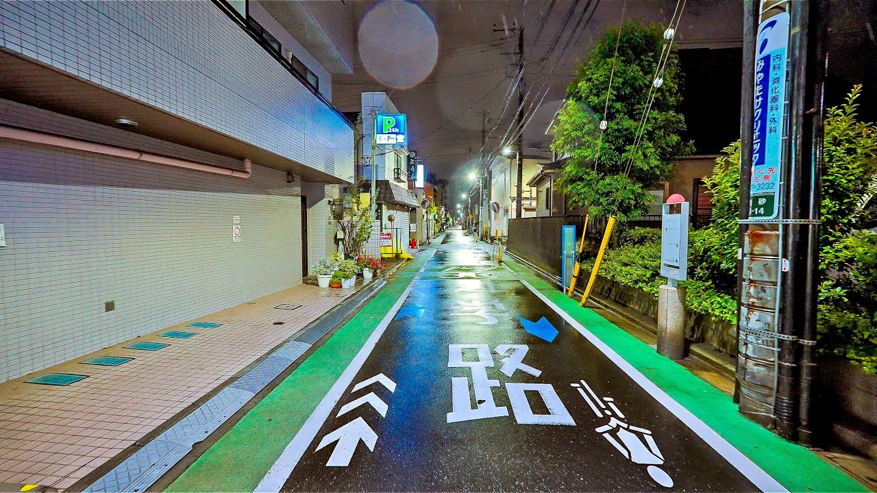 Rainy Night Walk Around Suburban Tokyo, Japan • 4K HDR