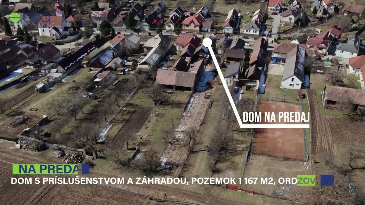 PREDANÉ: Vidiecky dom – chalupa s príslušenstvom Ordzovany, okres Levoča, pozemok celkom 1167 m2
