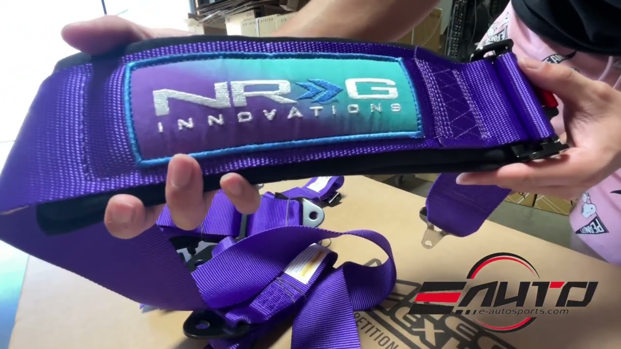 NRG SFI Rated Purple 5-Point Cam Lock Racing Harness - BOX OPENING!