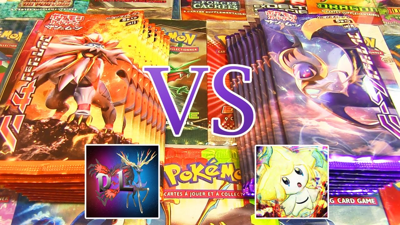 Ouverture de 18 boosters Pok&eacute;mon SOLEIL ET LUNE ! David Lafarge VS MissJirachi !