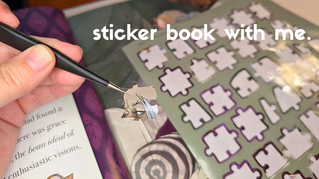 Edgar Allan Poe Puzzle Sticker Book ASMR 🖤 | Completing a Page (No Talking, No Music)