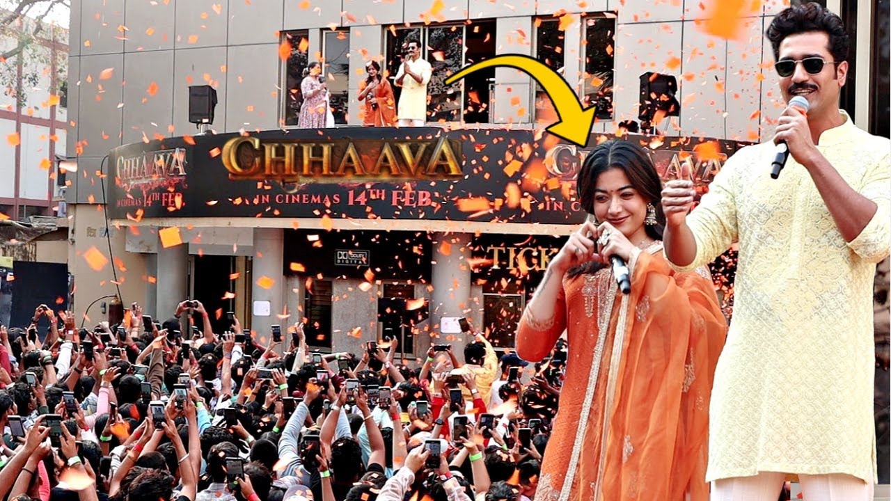 Rashmika Mandanna And Vicky Kaushal Fired Up CHHAAVA Huge Promotional Event At Chitra Theatre Dadar