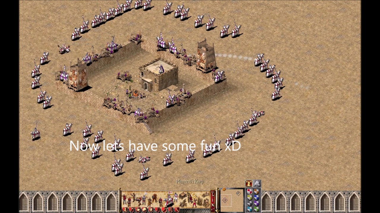 How to place/move units (fire balistas, catapults) on top of walls in stronghold crusader