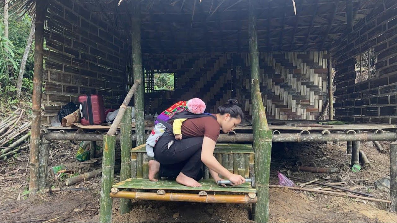 Full Video: 90-Day Journey of Building a Bamboo House with an Abandoned Baby - From Beginning to End