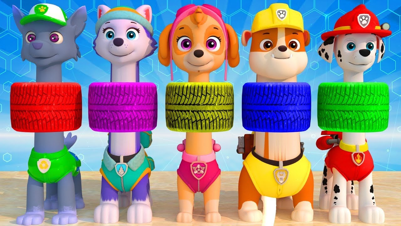 PAW Patrol : Guess The Right Door With Tire Game Mighty Pups Ultimate Rescue Max Level LONG LEGS #32