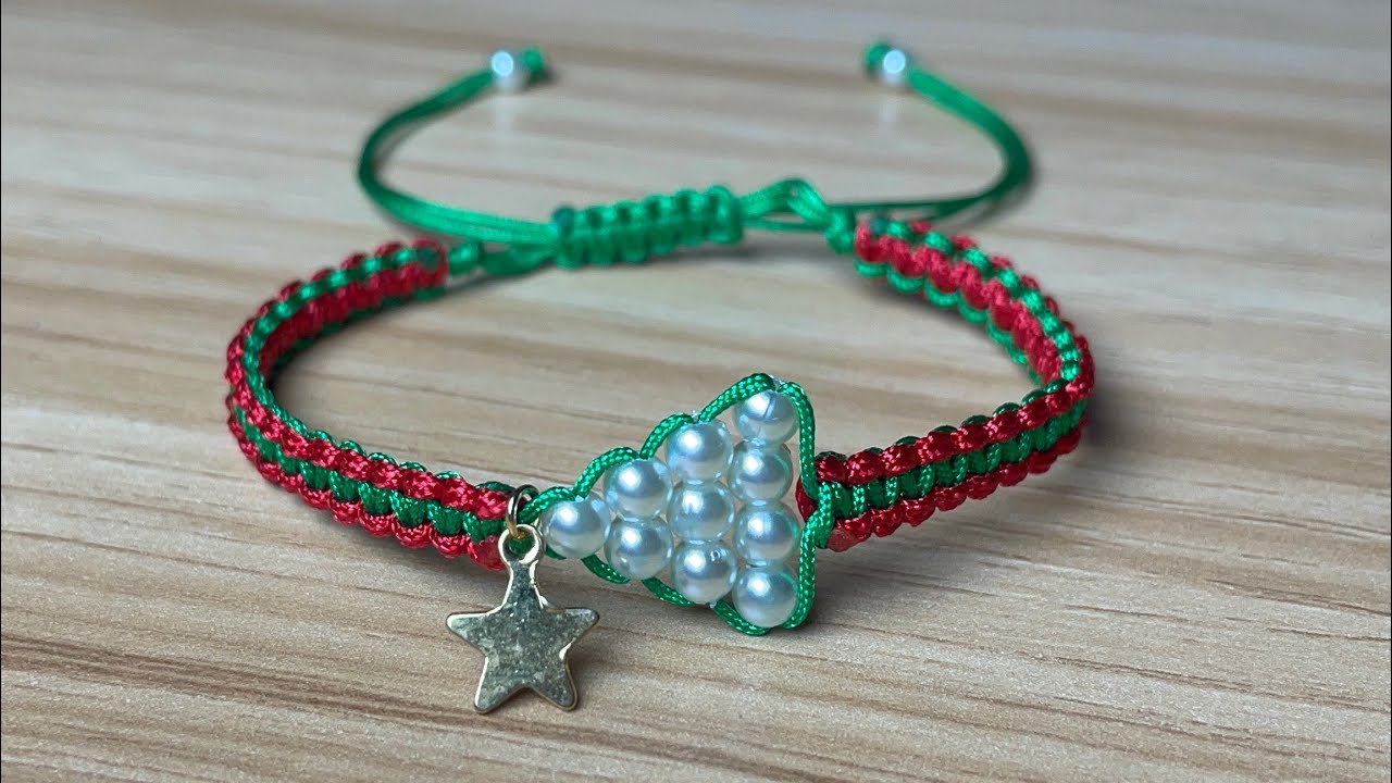 Aprende a realizar esta bonita pulsera Navideña🎄🎅🏼Paso a Paso✨