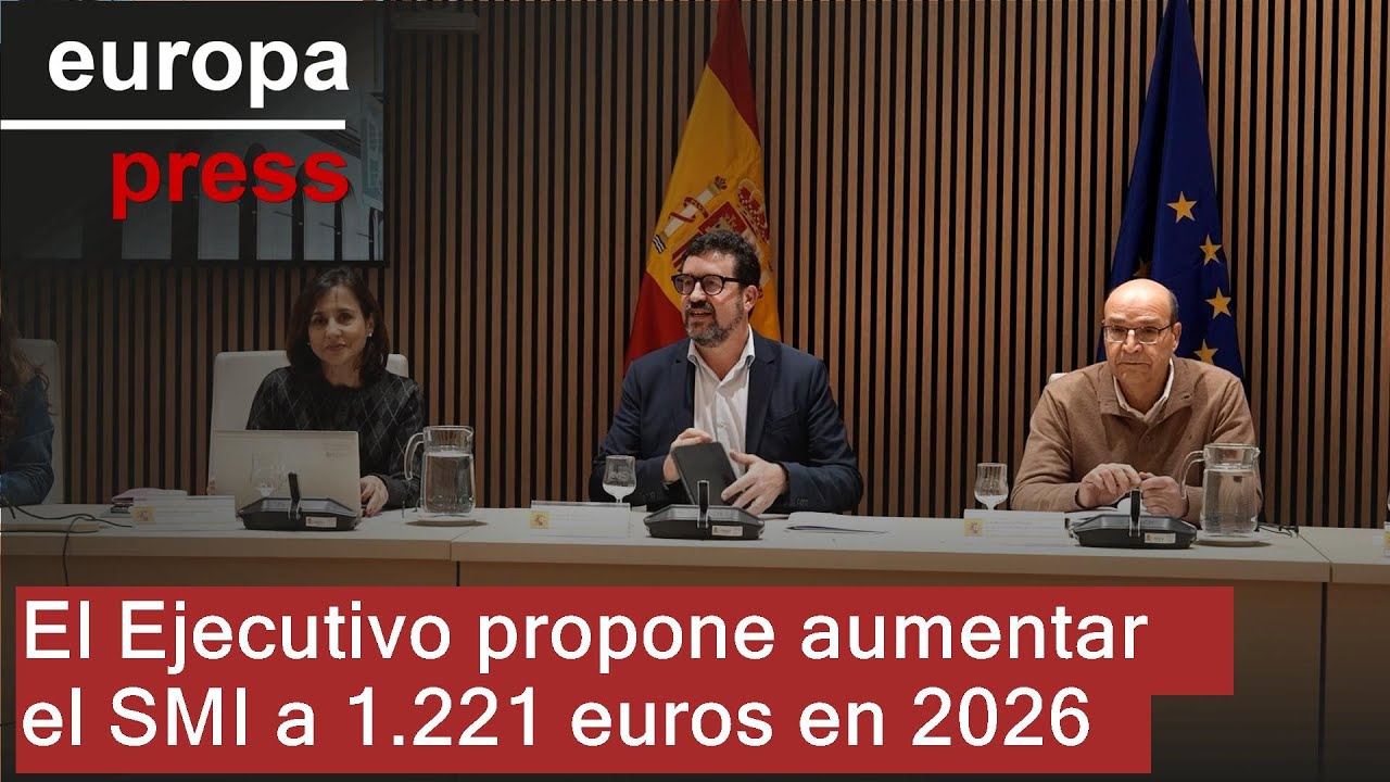 El Ejecutivo plantea subir el SMI hasta 1.221 euros al mes en 2026, sin tributaci&oacute;n en IRPF