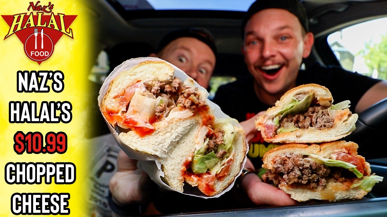 Trying Naz's Halal's Chopped Cheese For The First Time!