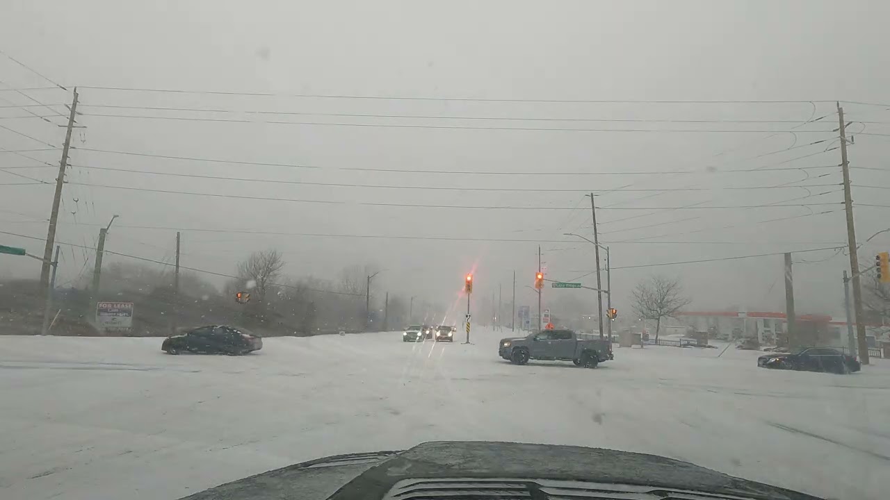 Short Afternoon Drive From Ajax to Whitby, Ontario In Snow Storm - Boxing Day 2025