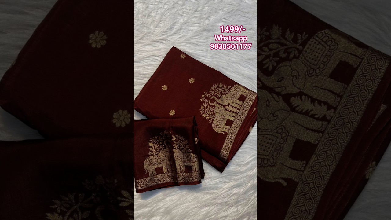 Pure Muslin Silk Saree With Running Blouse.Price:1499/-freeship