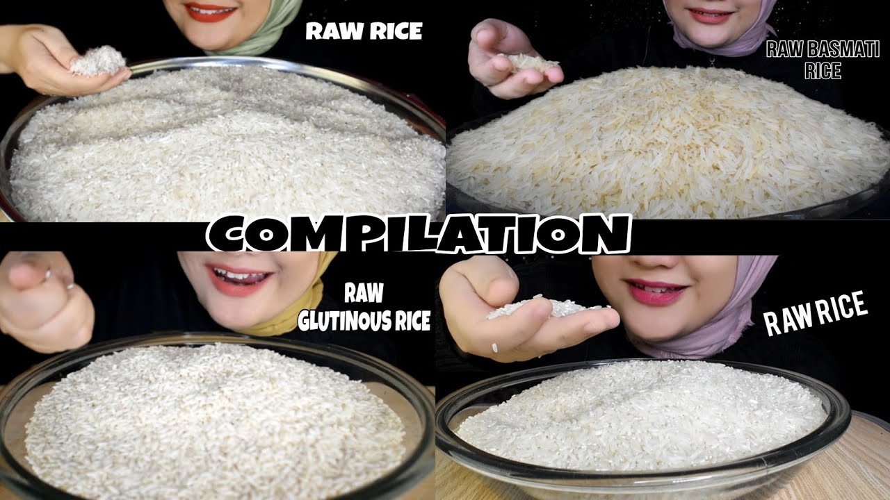 ASMR RAW RICE EATING|| COMPILATION RAW RICE