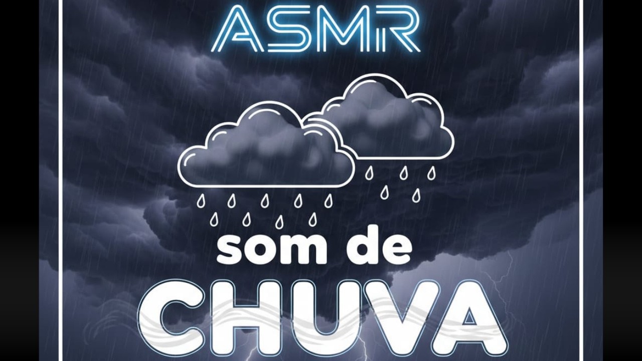 ASMR Som de Chuva e Tempestade Mediana:Tela preta Para Dormir e Relaxar (8 HORAS)