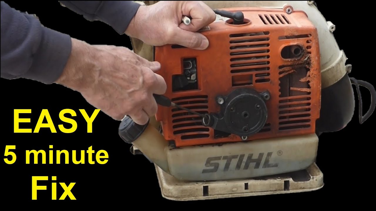 Ремонт воздуходувки Stihl, которая плохо заводится... а затем работает, но глохнет — простое реше...